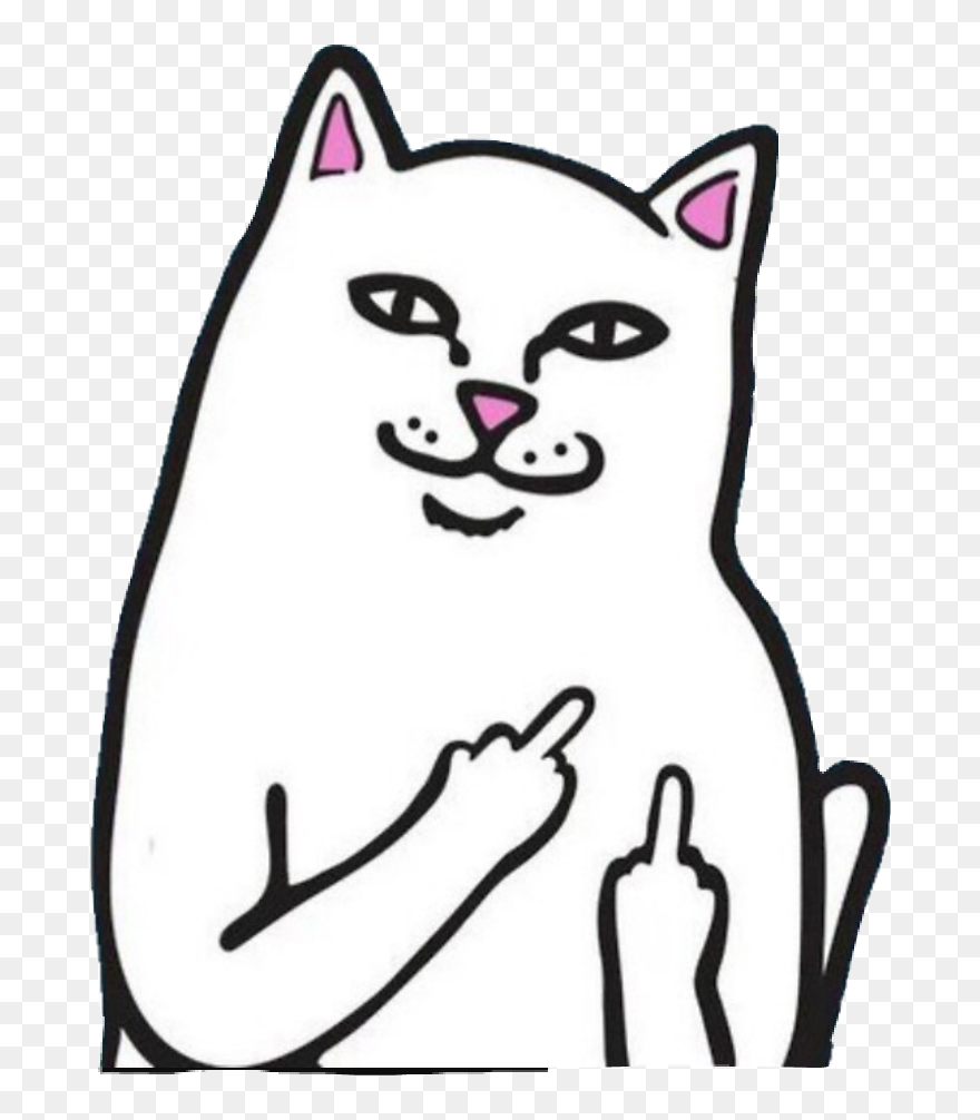 Cat Middle Finger Clipart Jpg Ripndip Cat Middlefinger - Cat Middle Finger Svg - Png Download