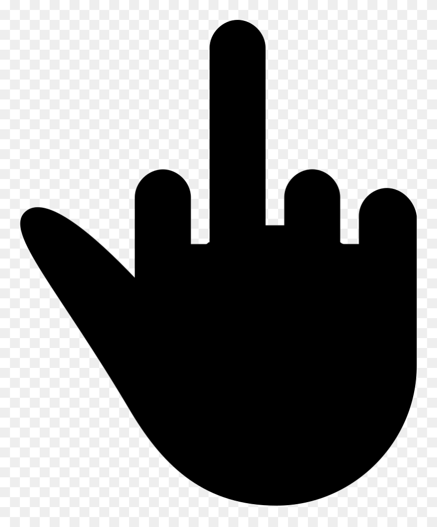 Middle Finger Up Signal Of Black Hand Svg Png Icon - Logo Jari Manis Clipart
