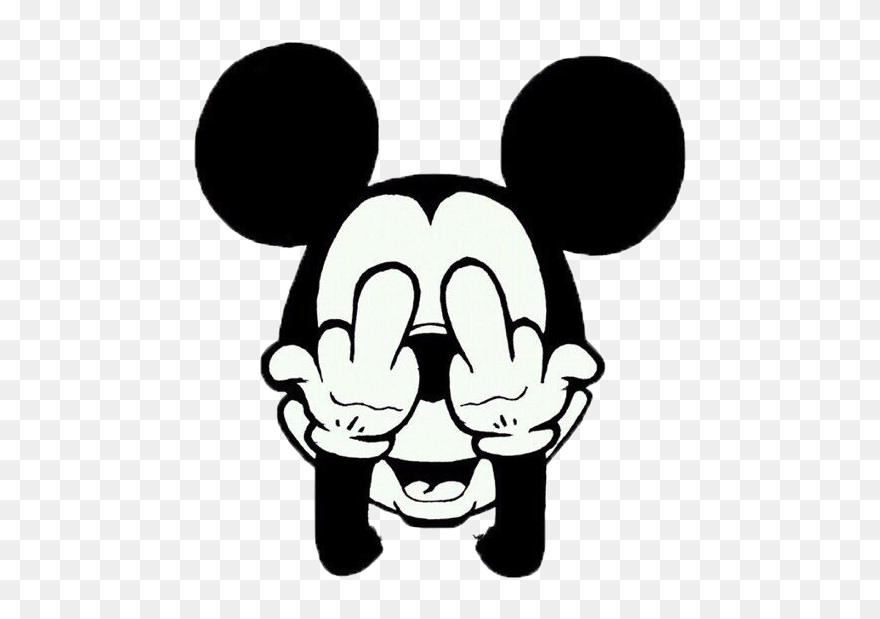 Mickey Mouse Middle Finger Drawing The Finger Clip - Mickey Mouse Sacando El Dedo Del Medio - Png Download
