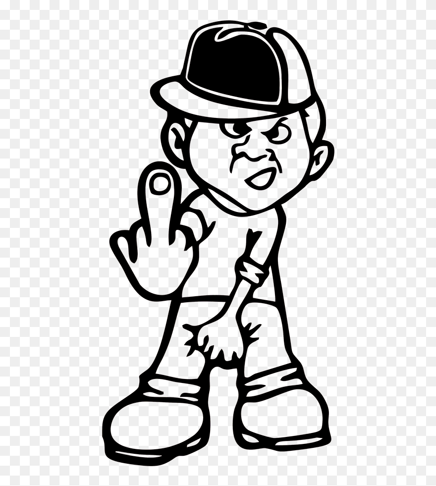 Skull Middle Finger Png - Funny Middle Finger Drawing Clipart