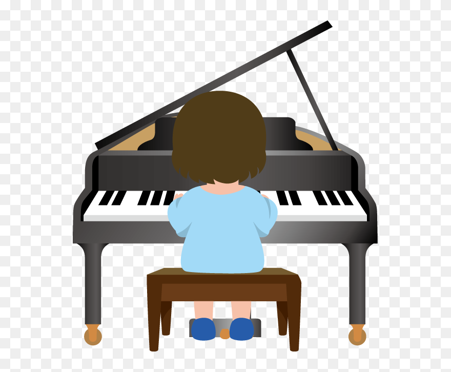 Menina Tocando Piano Desenho Clipart