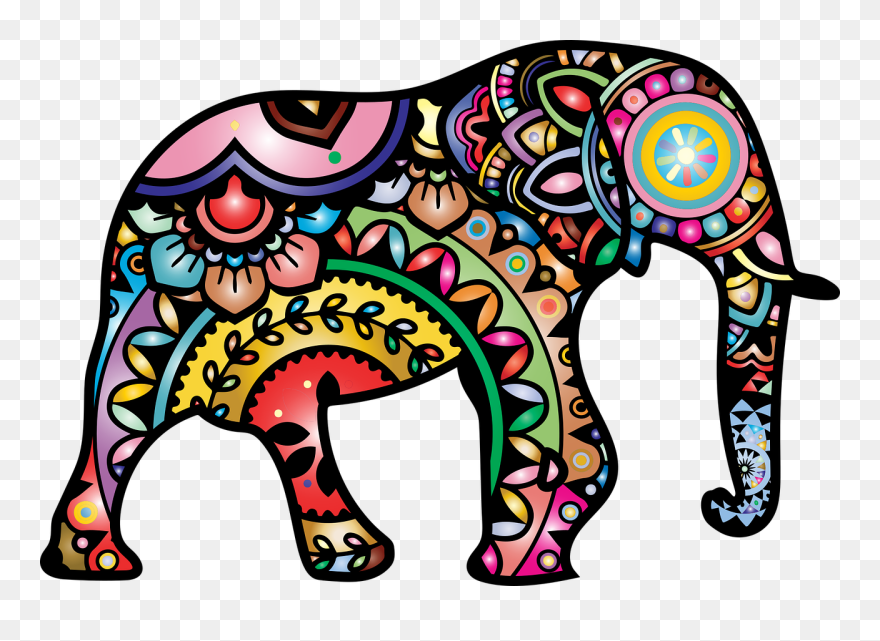 Pattern Elephant Clipart
