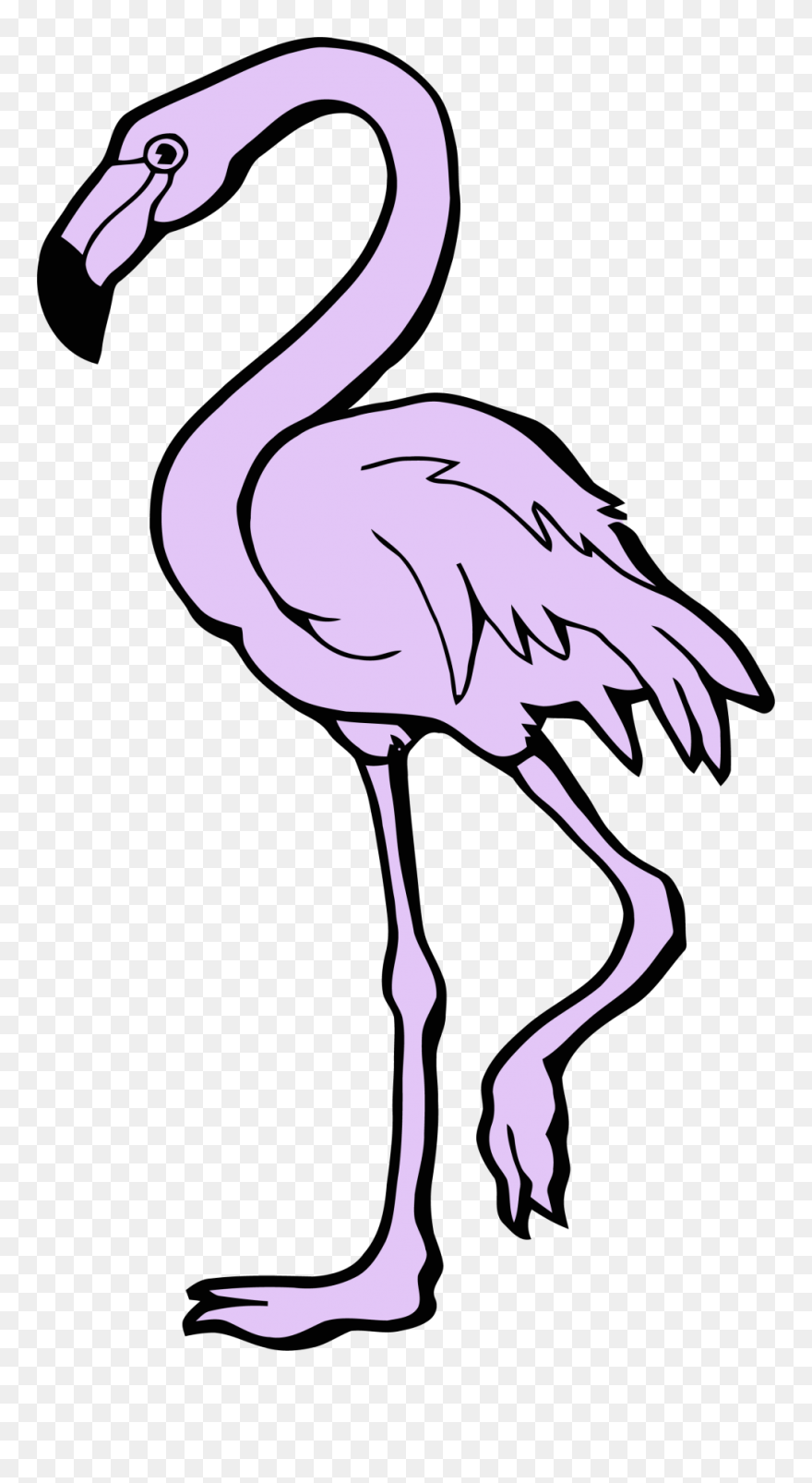 Clip Art Black And White Flamingo - Png Download