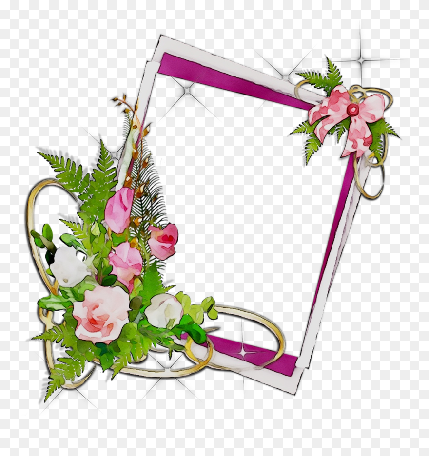 Picture Flower Frame Wallpaper Desktop Frames Clipart - Png Download