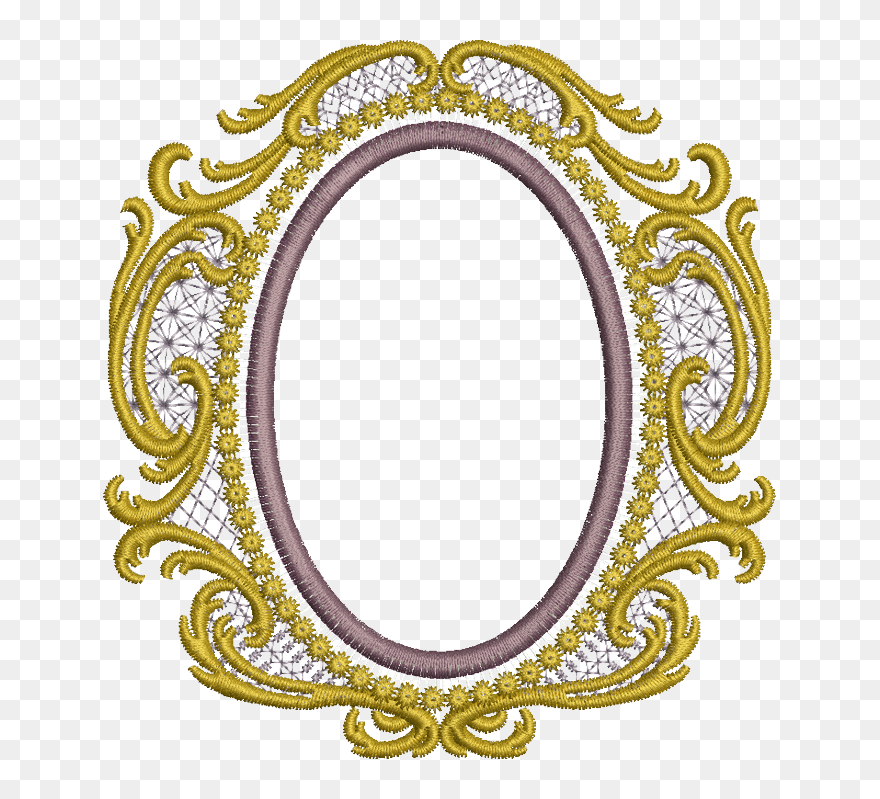 Gold Oval Frame Png - Circle Embroidery Design Free Download Clipart
