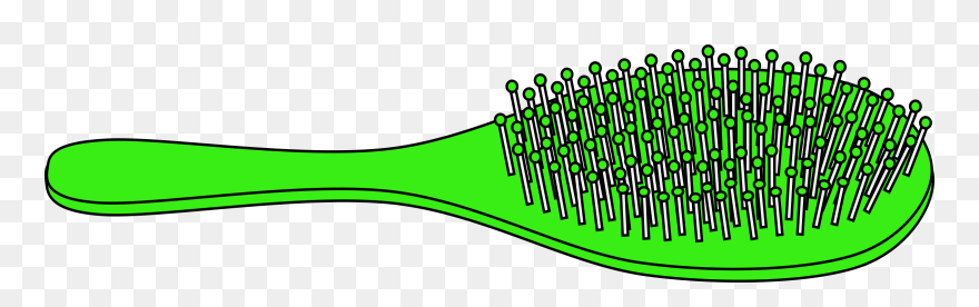 Hairbrush Clipart Green, Hairbrush Green Transparent - Clip Art Transparent Hair Brush - Png Download