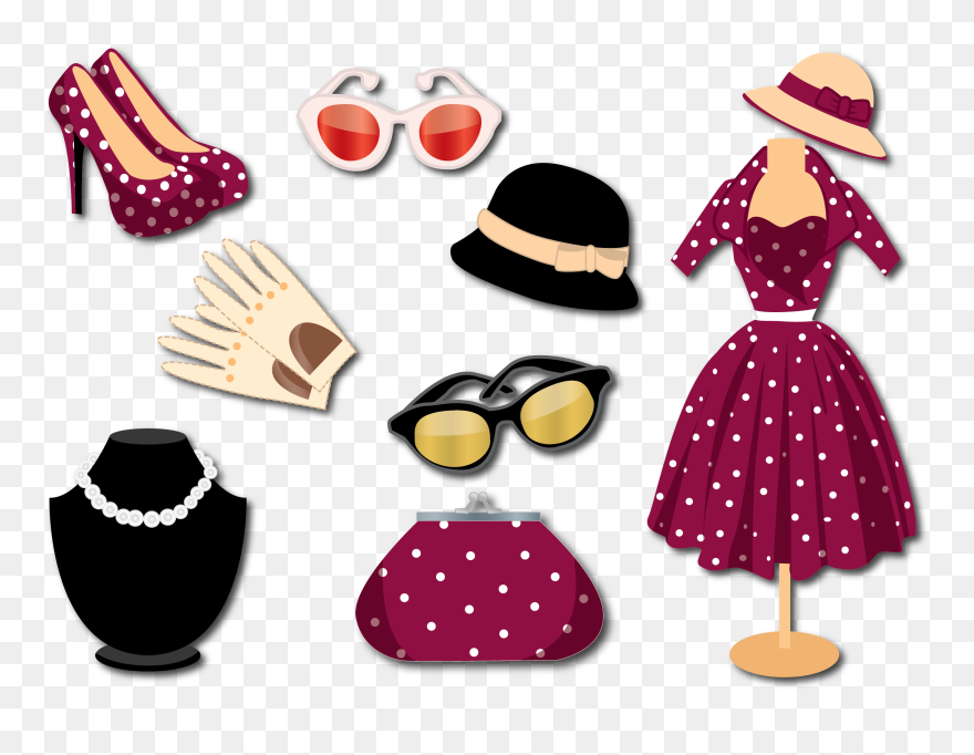 Retro Accessories For Ladies Clipart