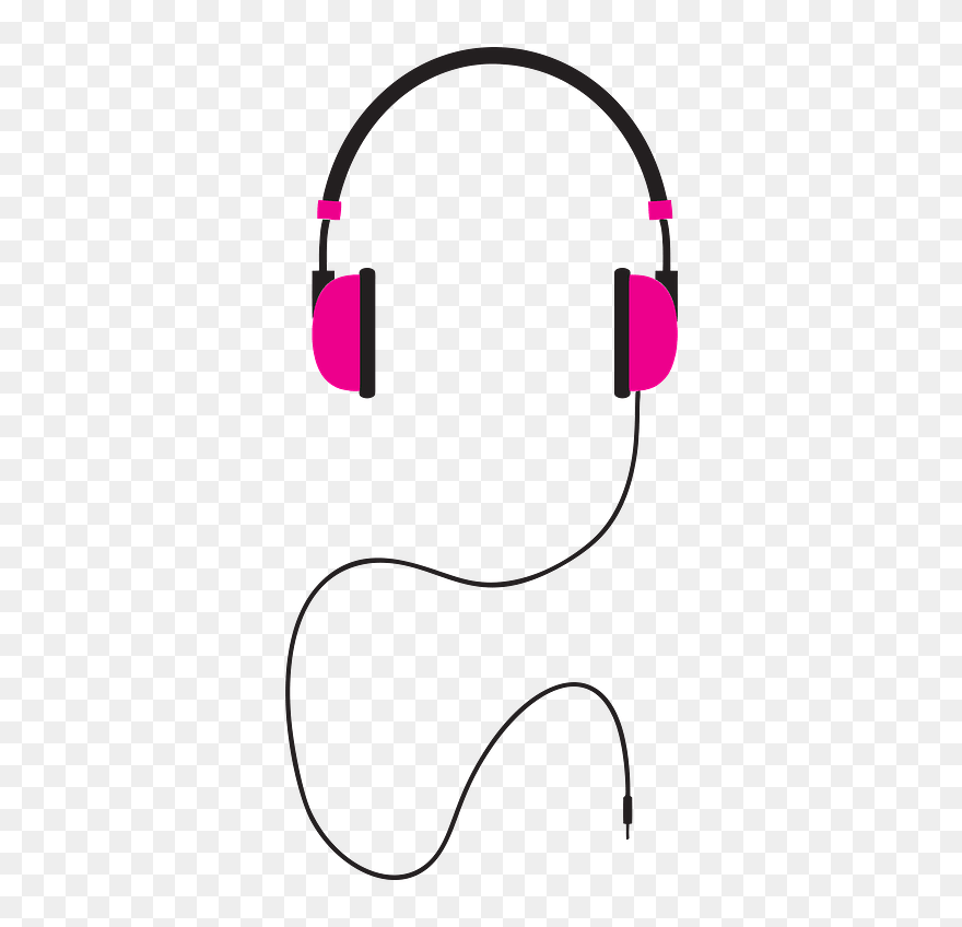 Headphones Illustration Clipart - Headphone Clipart Pink - Png Download