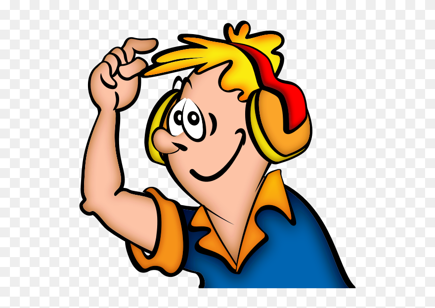 Boy With Headphones Vector Graphics - Man With Hat Clipart - Png Download