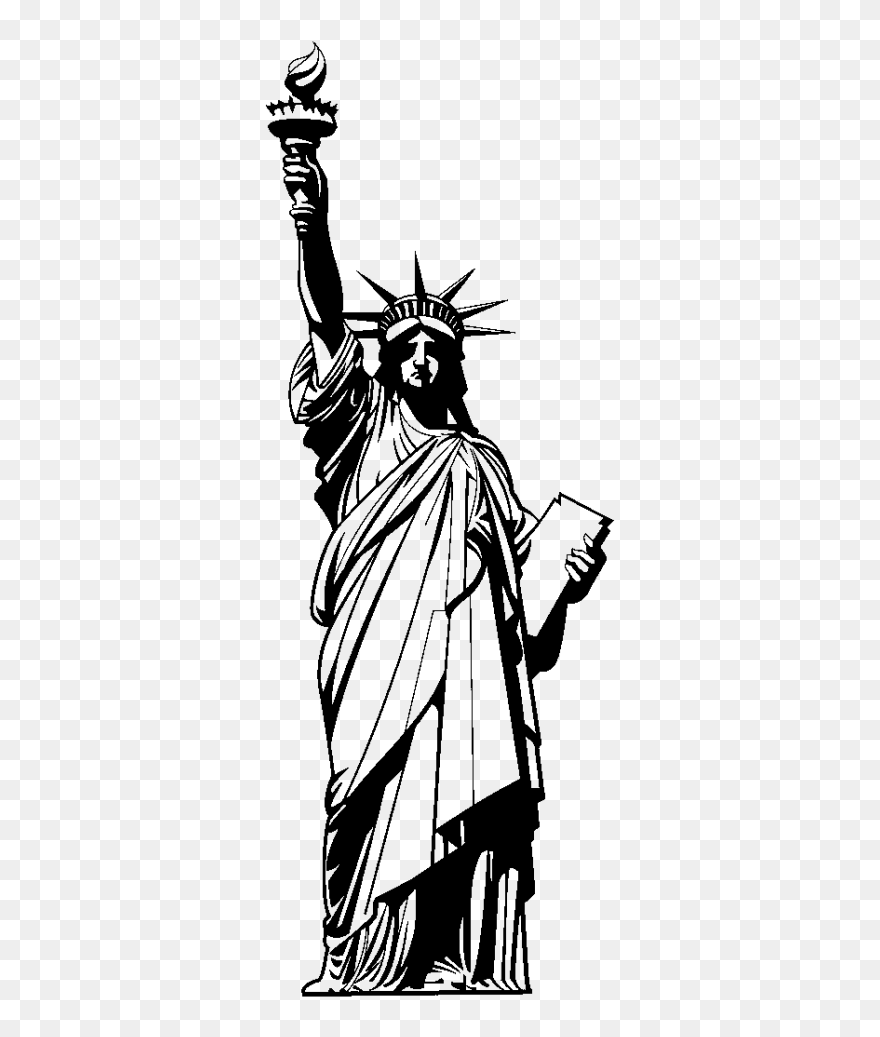 Statue Of Liberty Black And White Png - Clip Art Statue Of Liberty Transparent Png