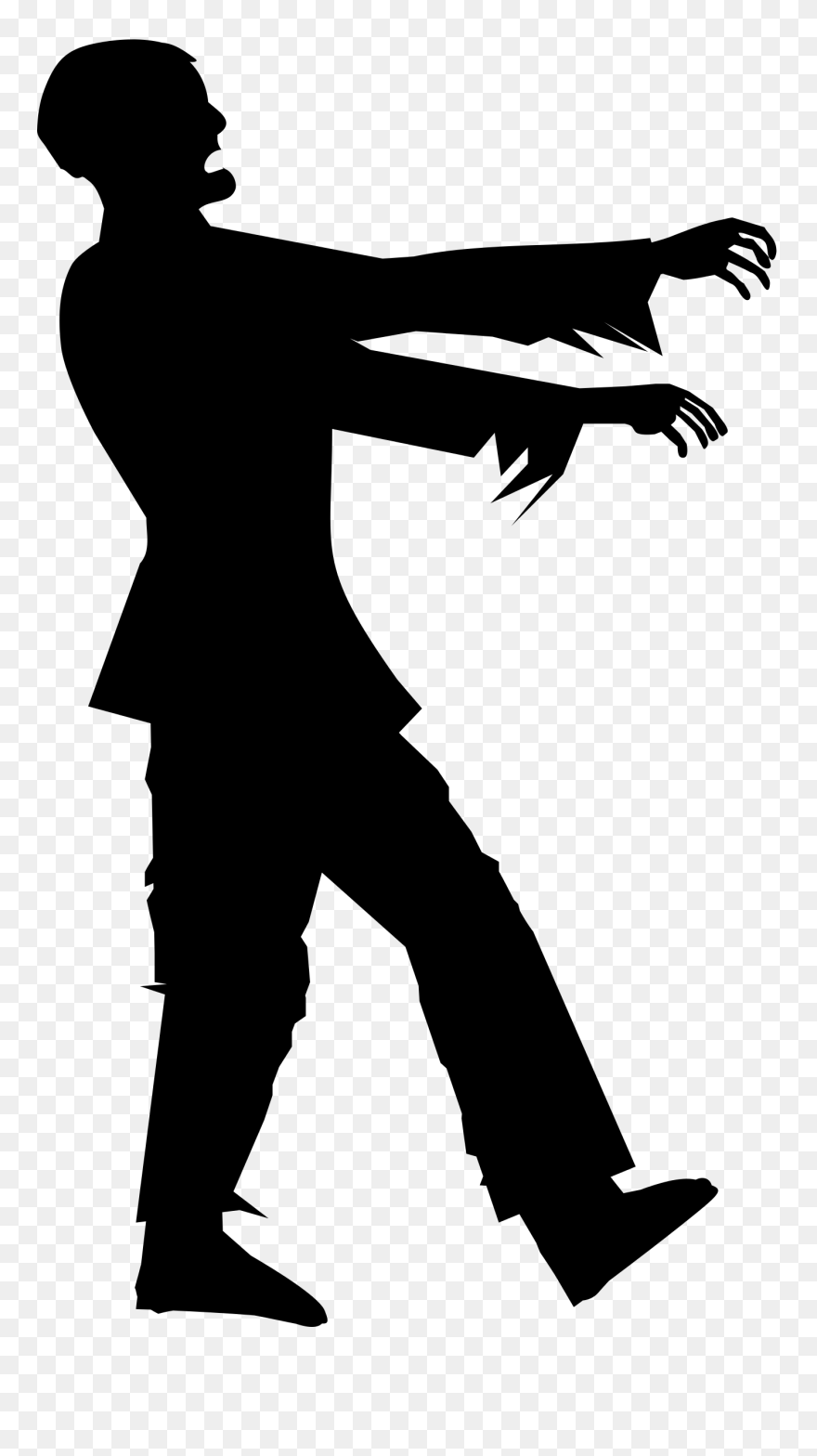 Zombie Silhouette Clipart"src="data - Halloween Zombie Silhouette - Png Download