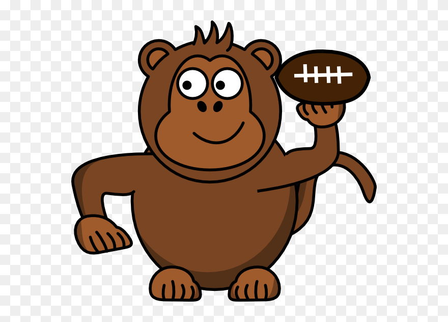 Monkey Clipart Football - Clipart Sad Monkey - Png Download