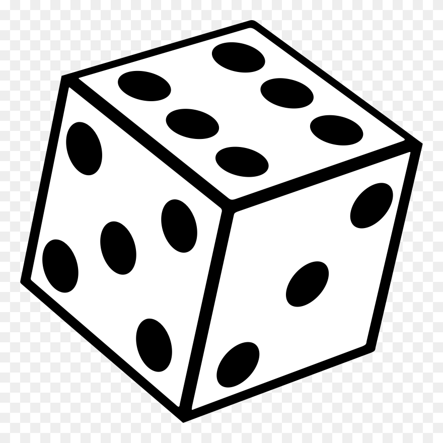 Six Sided Dice Too - Dice Black And White Clipart