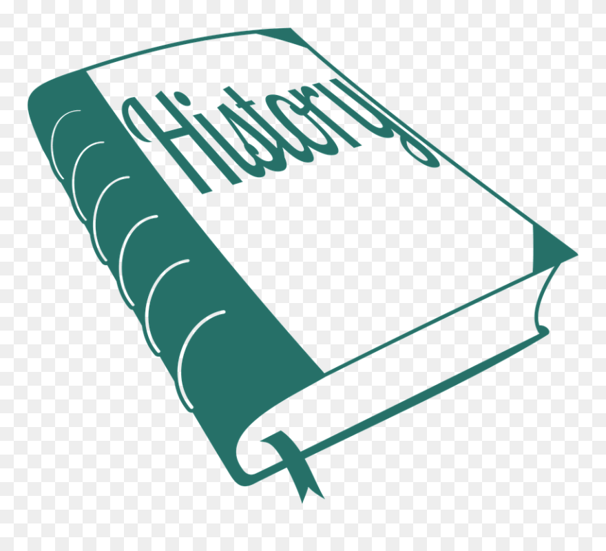 Teal History Textbook - History Textbook Cartoon Clipart