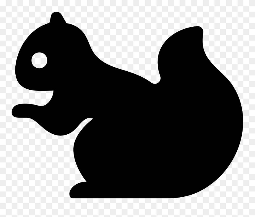 Squirrel Filled Silhouette From Side View Comments - Transparent Vector Squirrel Silhouette Clipart