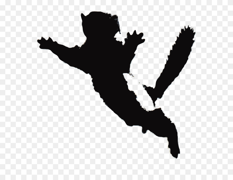 Jumping Squirrel Sillhouette - Illustration Clipart