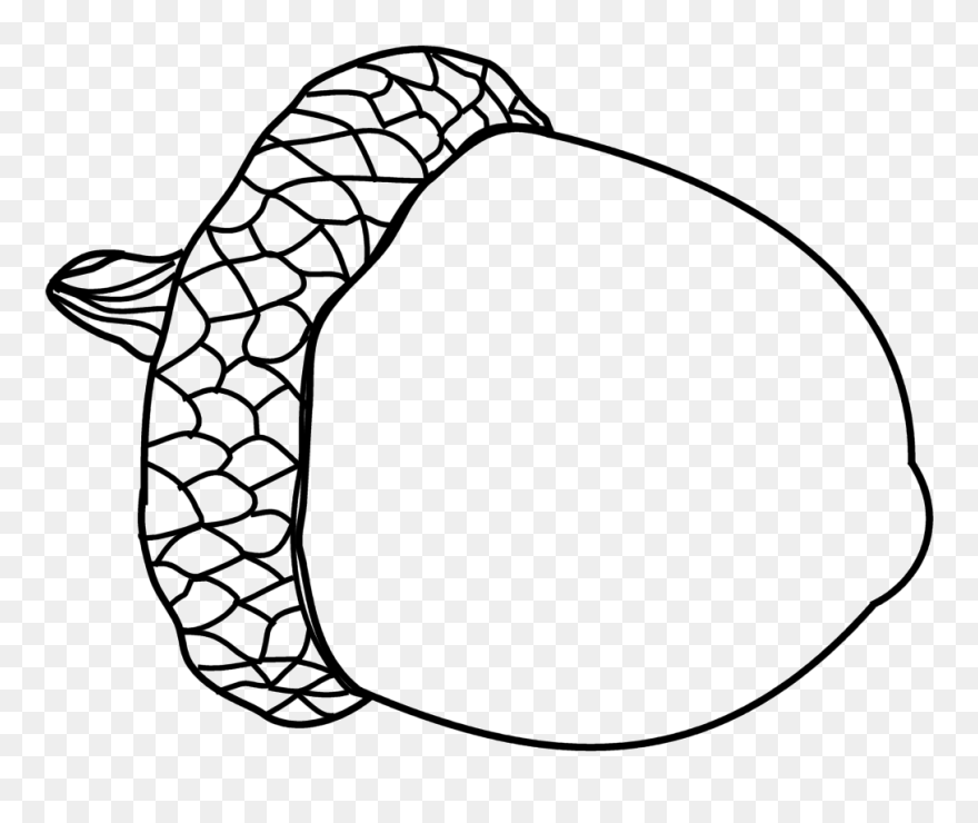 Acorn Clipart Easy, Acorn Easy Transparent Free For - Acorn Black And White - Png Download