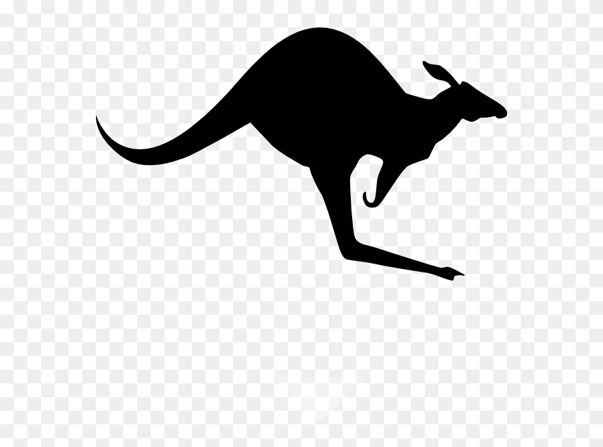Black And White Kangaroo Clipart - Png Download