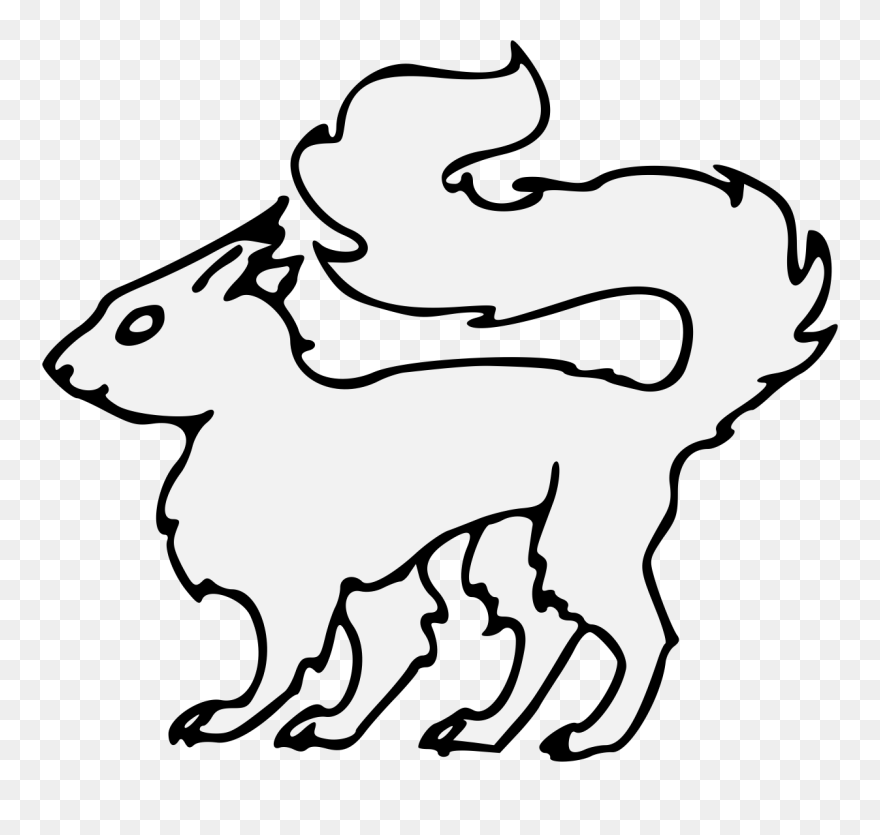 Drawn Squirrel Traceable - Line Art Clipart