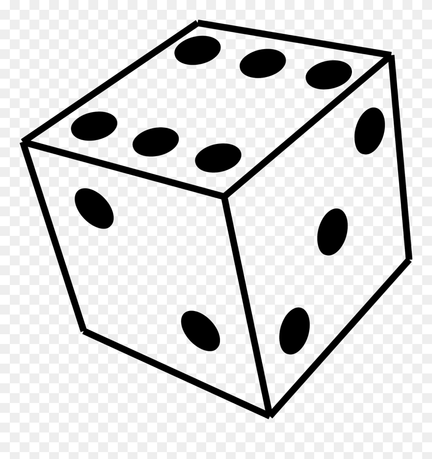 Drawing Coloring Book Dice Clip Art - Drawing Of A Dice - Png Download
