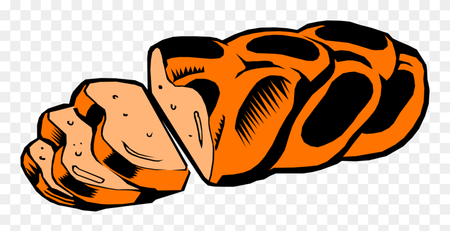 Vector Illustration Of Loaf Of Bread With Slices Clipart