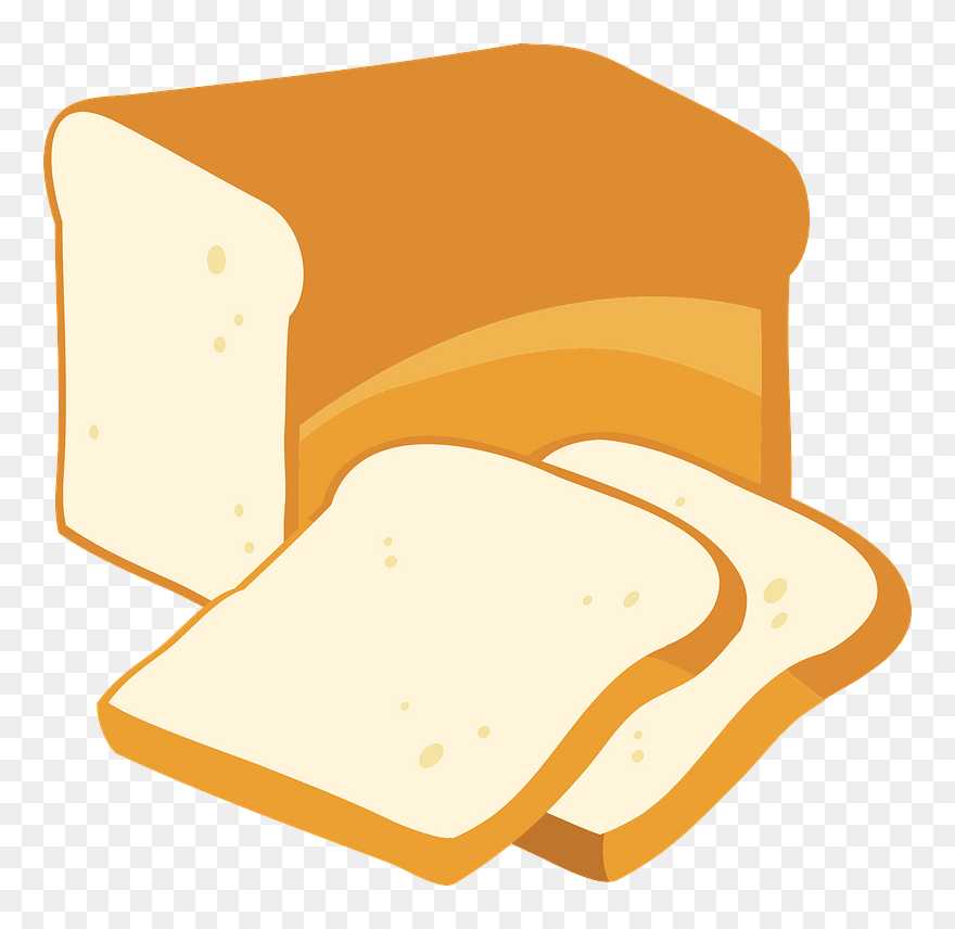 Plain Bread Clipart - イラスト 食パン フリー 素材 - Png Download