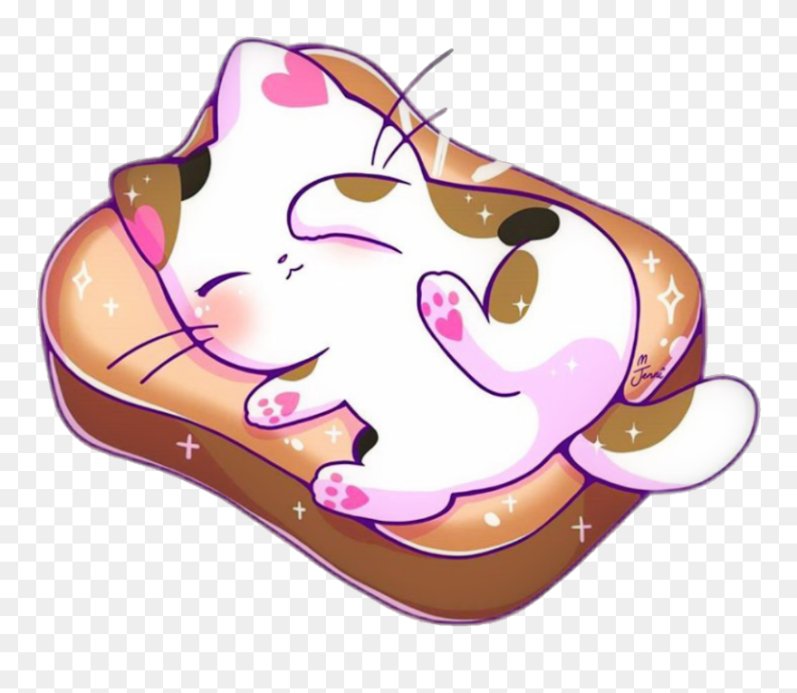 #cat #kawaii #cute #toast #bread #kitty #loaf #pet - Kawaii Cute Cat Cartoon Clipart