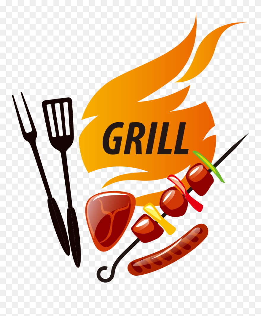 Barbecue Chicken Shish Kebab - Grilled Chicken Logo Png Clipart