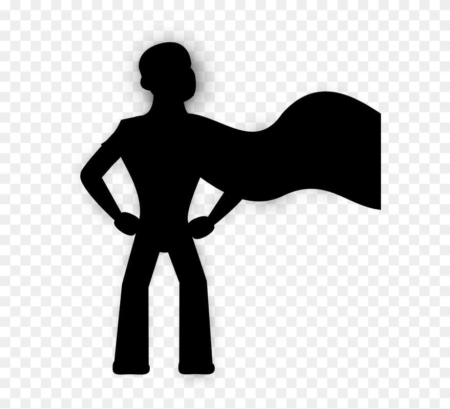 Superhero Clip Art - Hero Black And White - Png Download