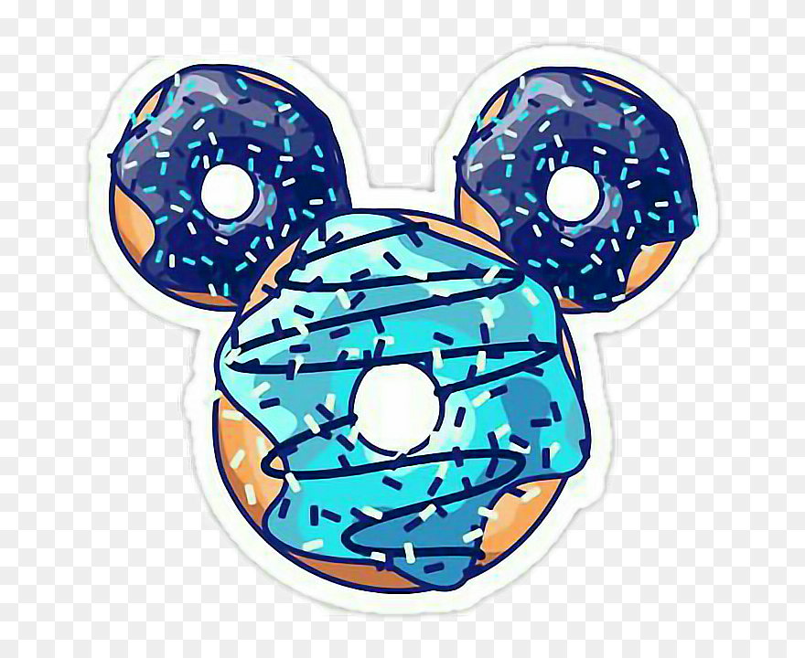 Stickers Tumblr Cute Overlay Dount Blue Kawaii Cake - Donut Mickey Clipart