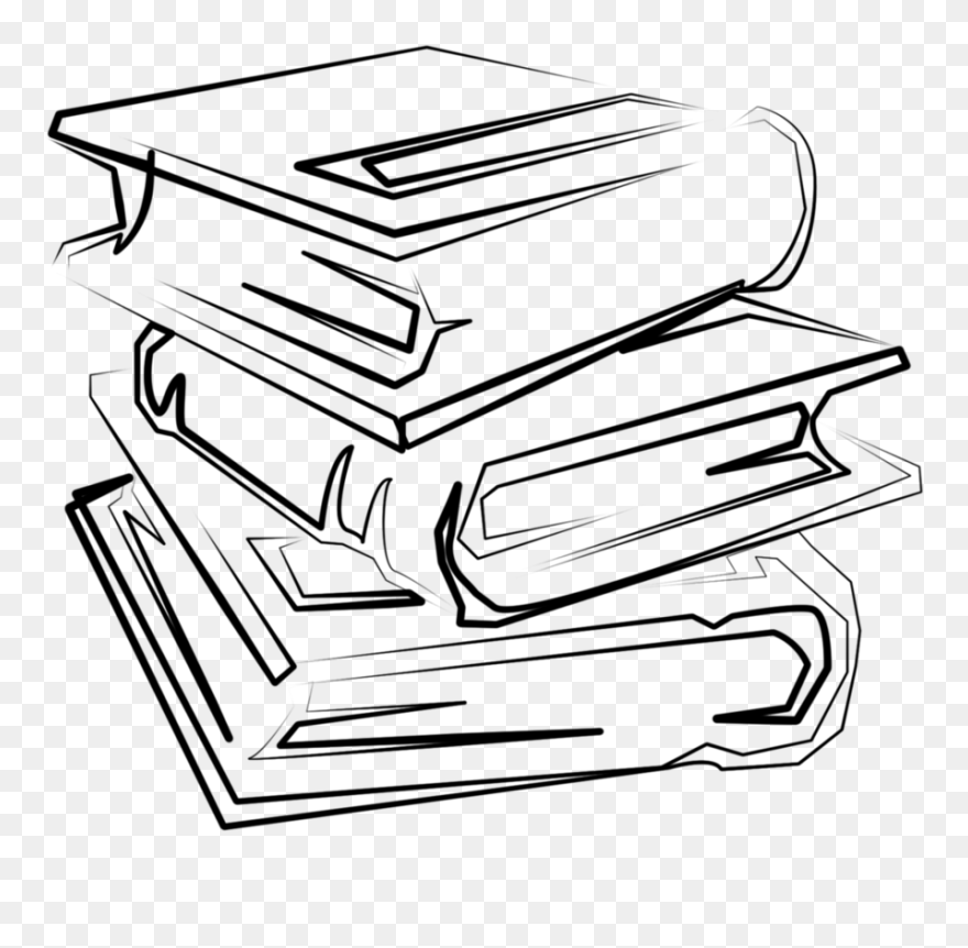 Cartoon Stack Of Books - Transparent Background Stack Of Books Clipart Black - Png Download