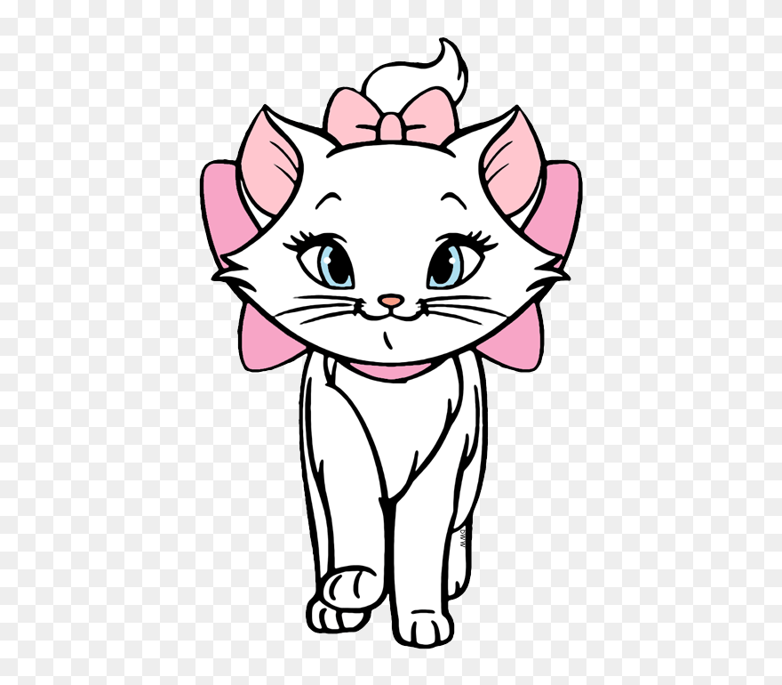 Black And White Clip Art Disney Characters - Marie Cat - Png Download
