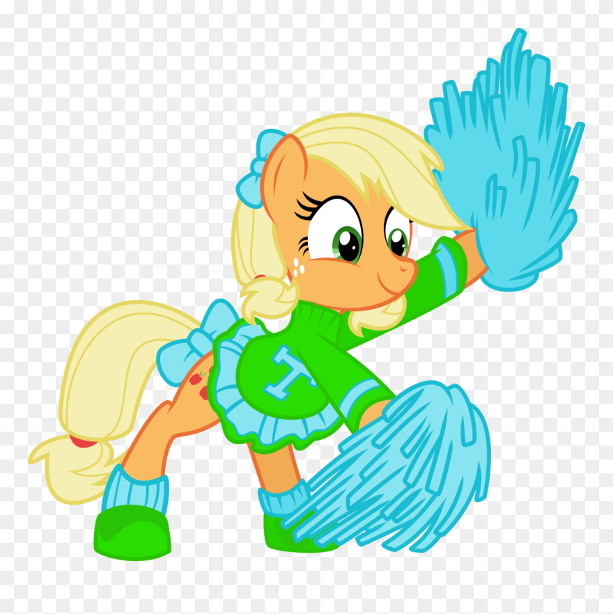 Football Cheerleader Clipart Clip Black And White Download - My Little Pony Cheerleader Applejack - Png Download