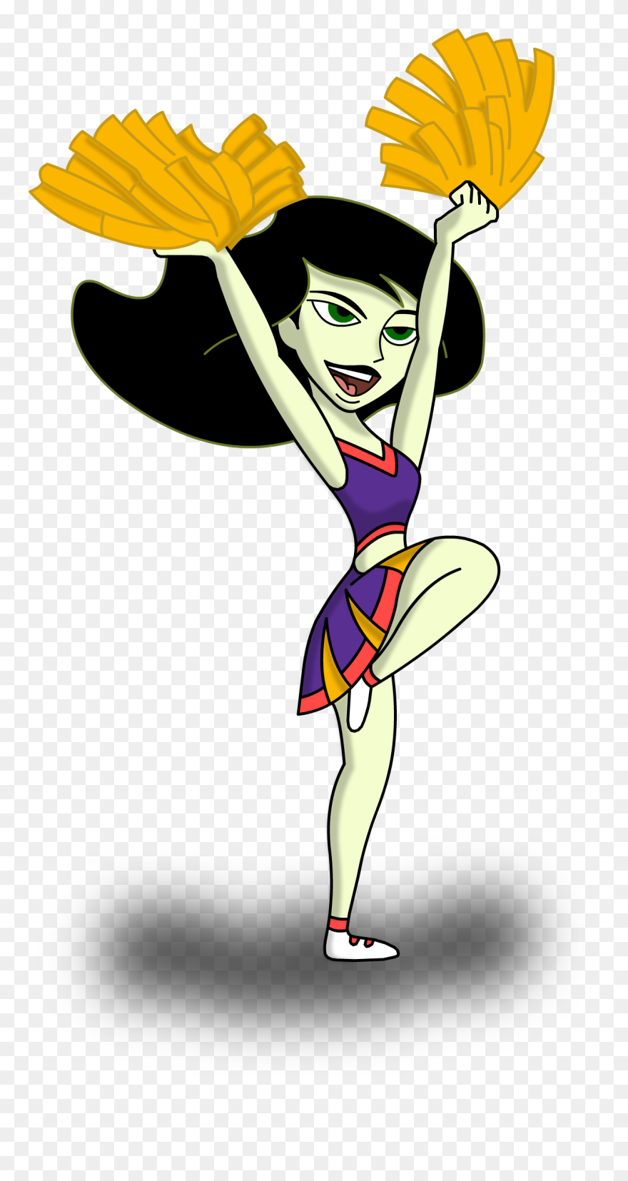 Cheerleader Clip Art Images Free Download🤷 - Kim Possible Shego Cheerleader - Png Download