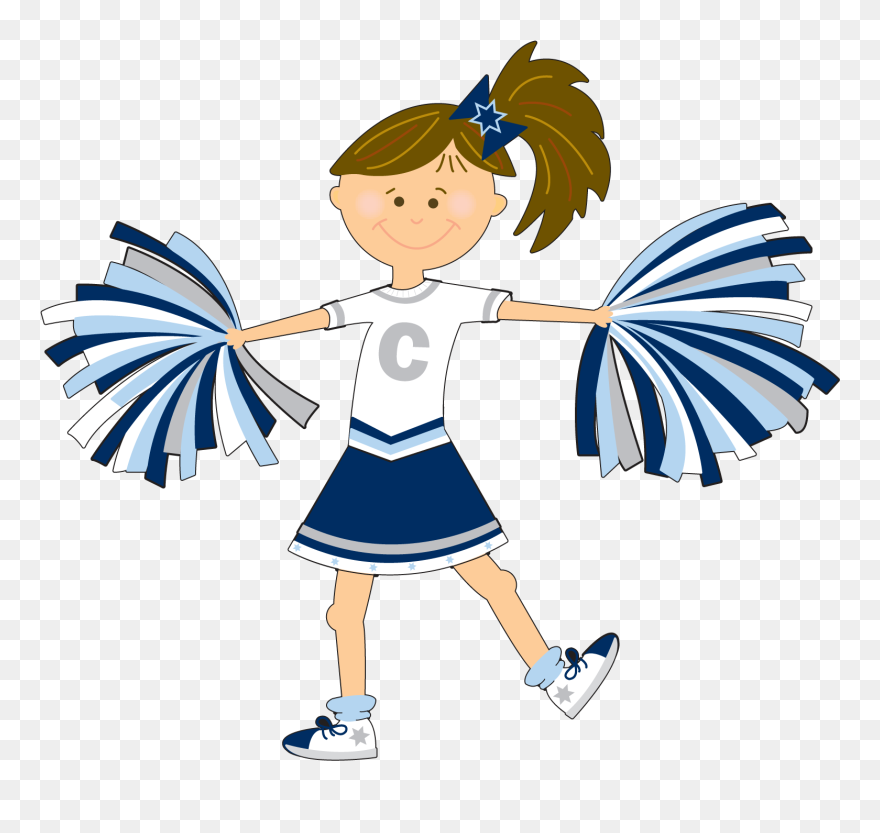 Clipart Kid Cheerleader - Cheerleader Cartoon Girl Transparent - Png Download
