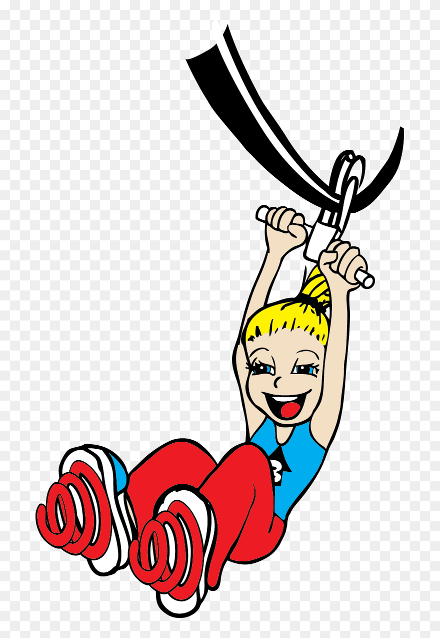 Girl On Zip Line Clip Art - Png Download