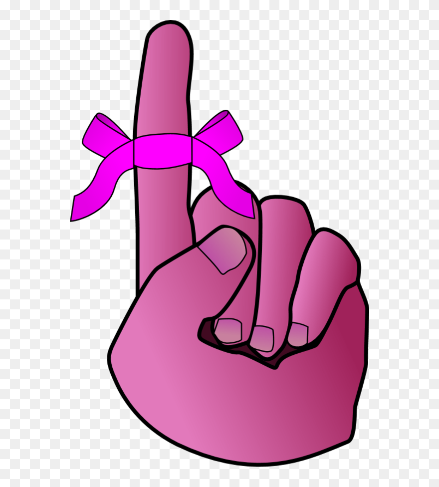 Finger Tied With A Bow Tie - Finger Reminder Clipart