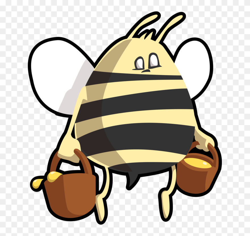 Honeycomb Clipart Bumble Bee - Western Honey Bee Cartoon - Png Download