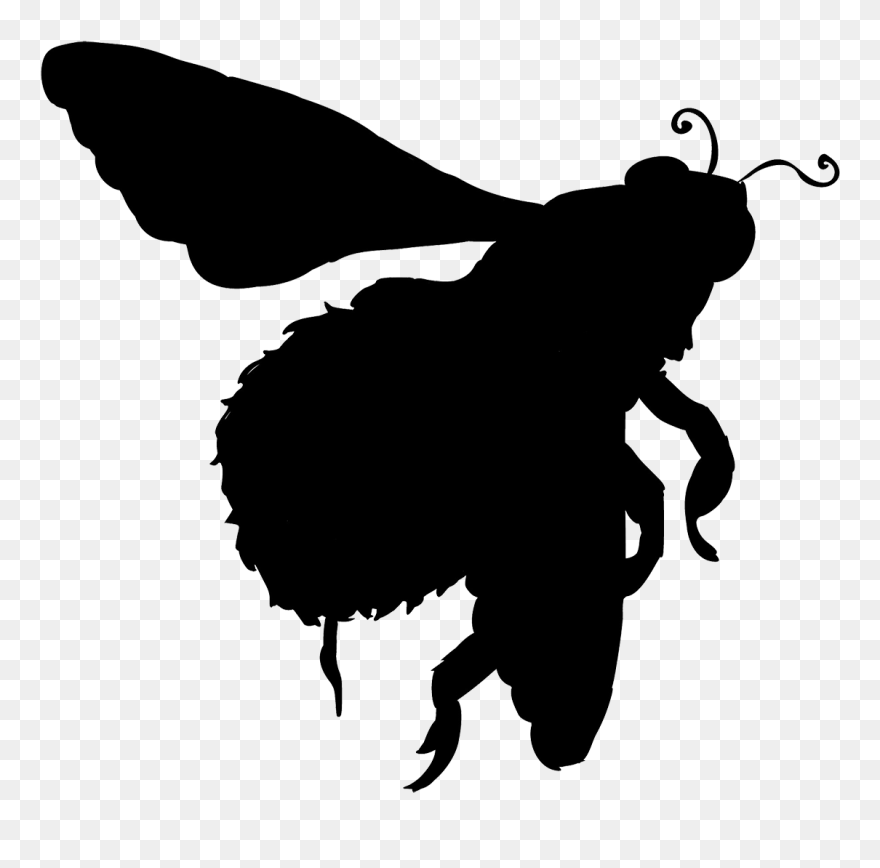 Silhouette Of Bumble Bee - Silhouette Bumblebee Clipart