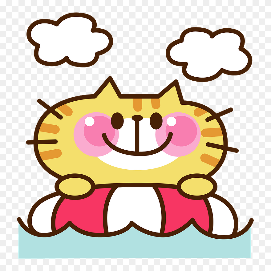 Cat Animal Sea Bathing Clipart - ごめんなさい スタンプ - Png Download