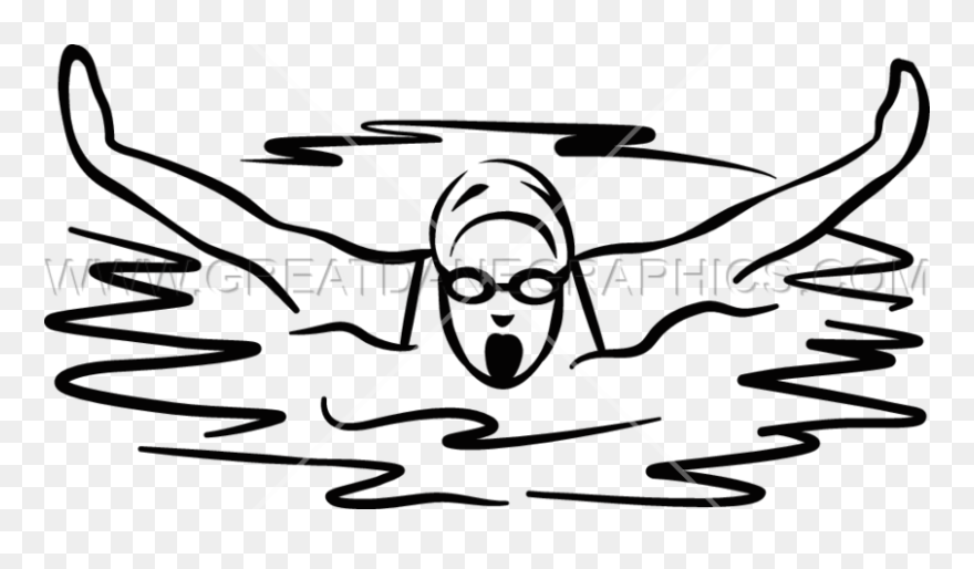 Clipart Swimming To Swim - Swimming Black And White - Png Download