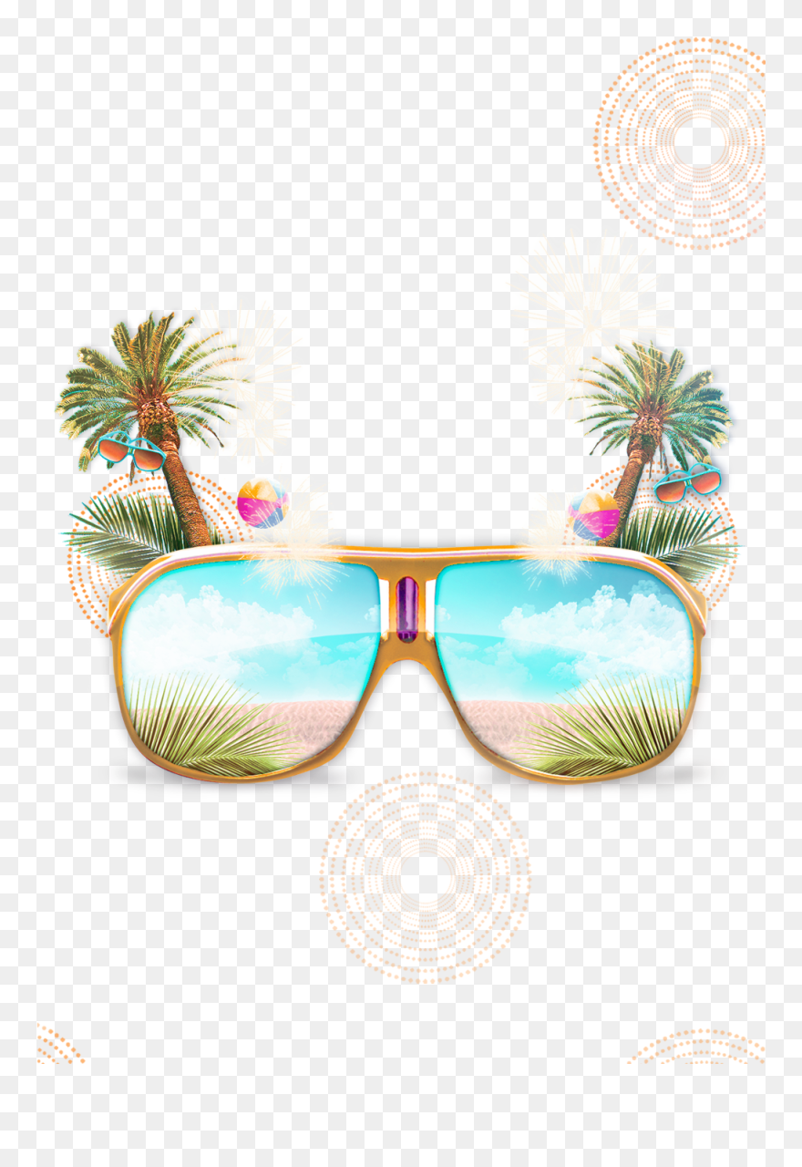 Euclidean Vector Sunglasses File Computer Free Clipart - Glasses Beach - Png Download
