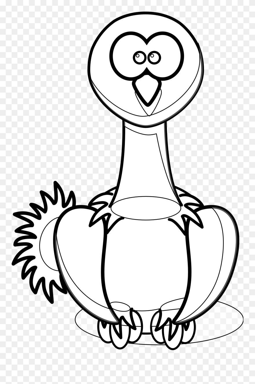 Ostrich Clipart Black And White Clipart Panda - Funny Bird Clip Art - Png Download