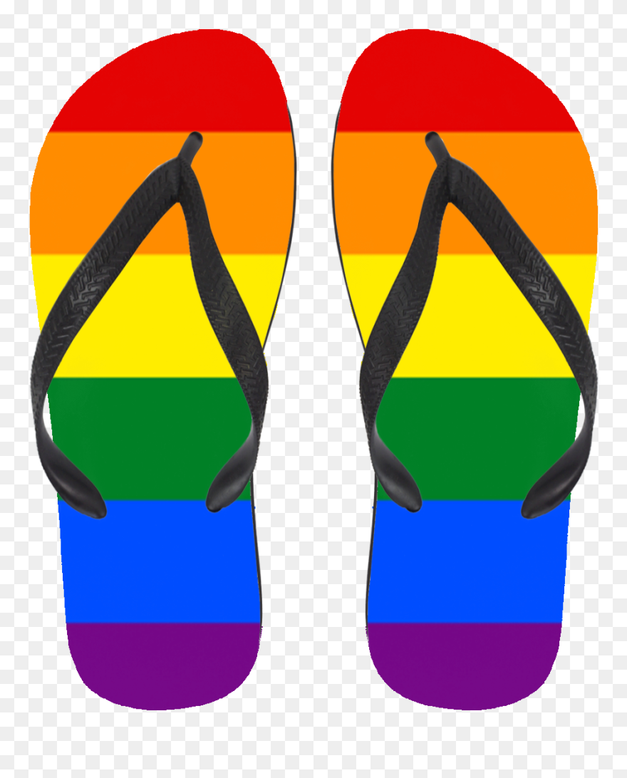 Transparent Lesbian Clipart - Rainbow Pride Flip Flops - Png Download