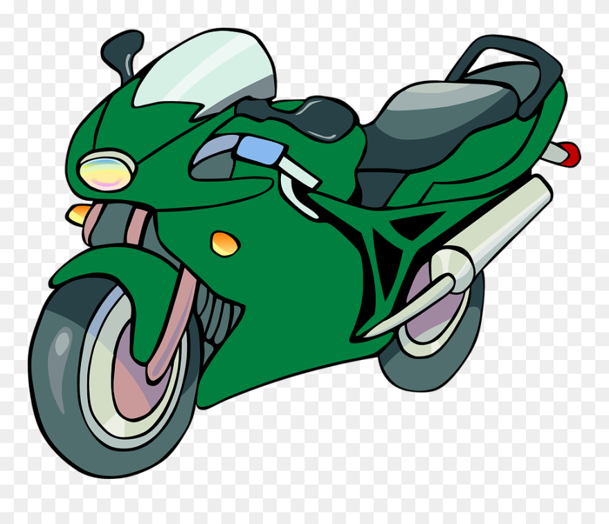 Car Rider Clipart Clip Art Black And White Library - Motorbike Clipart - Png Download
