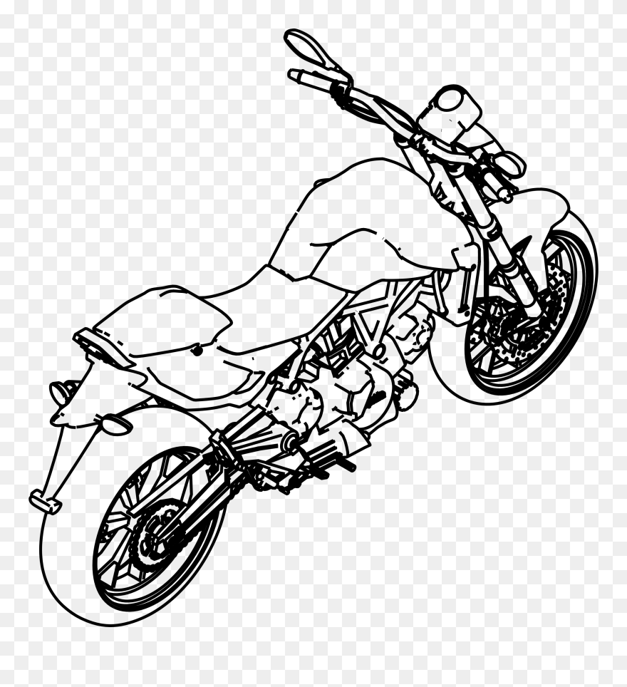 White Clipart Motorcycle - Motorcycle Isometric Png Transparent Png