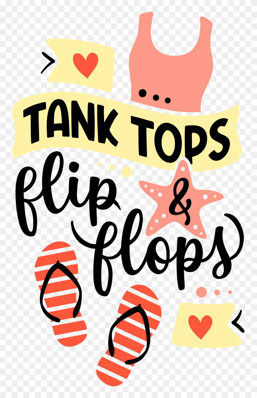 Free Tank Tops And Flip Flops Svg Cut File Clipart