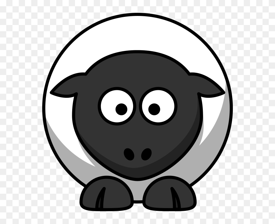 Sheep White With Black - Dead Cartoon Sheep Clipart