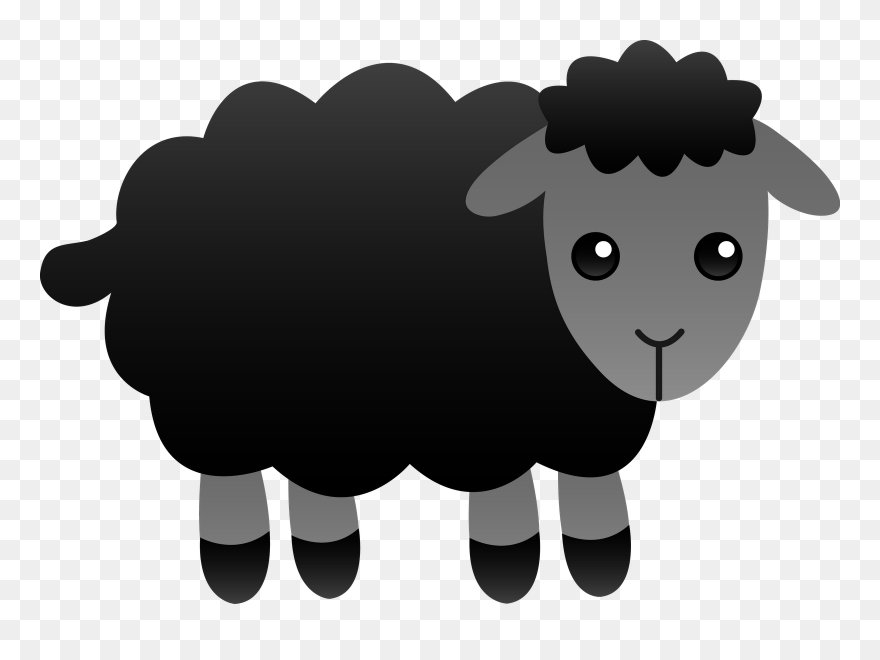 Baa Baa Black Sheep Clip Art - Cute Cartoon Black Sheep - Png Download