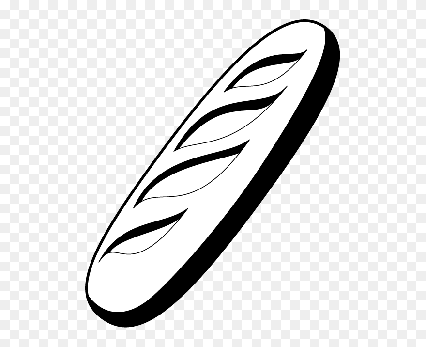 French Baguette Clip Art - Black And White Baguette - Png Download